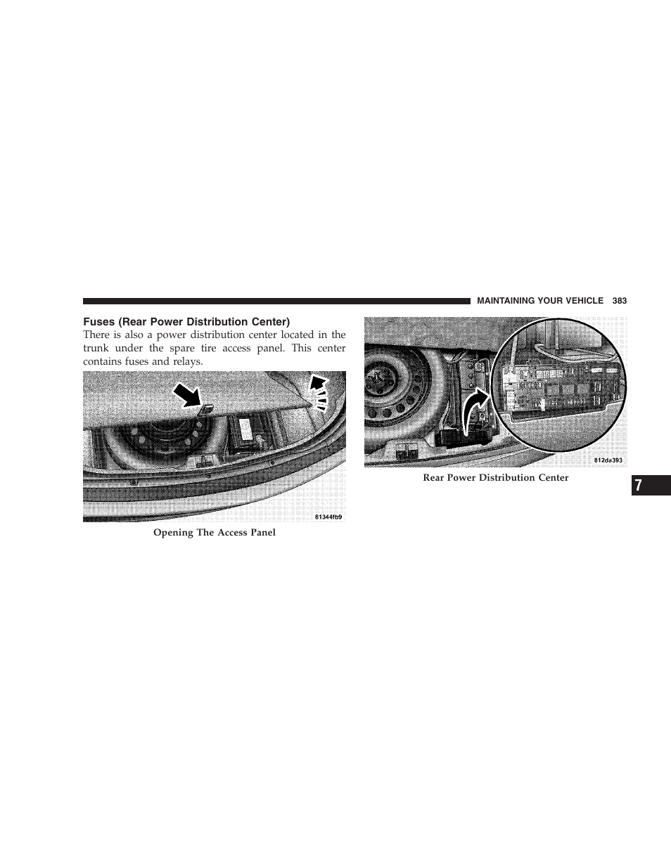 Fuses (rear power distribution center), Automatic transmission | Dodge 2008 Charger SRT8 User Manual | Page 385 / 442