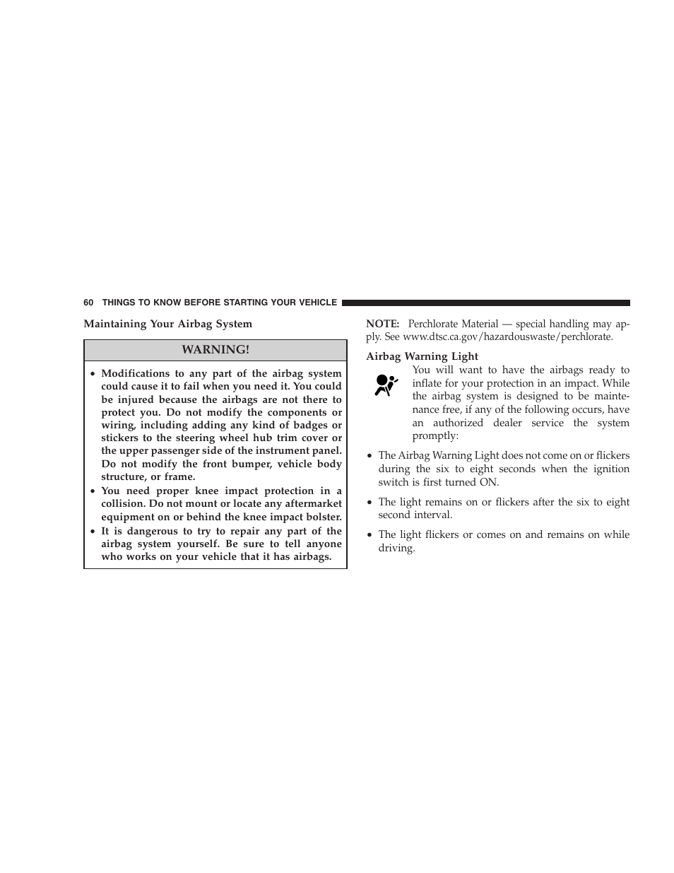 Dodge 2008 Charger SRT8 User Manual | Page 62 / 442