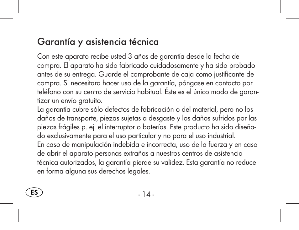 Garantía y asistencia técnica | Aquapur KH1919 Lint Remover User Manual | Page 15 / 83