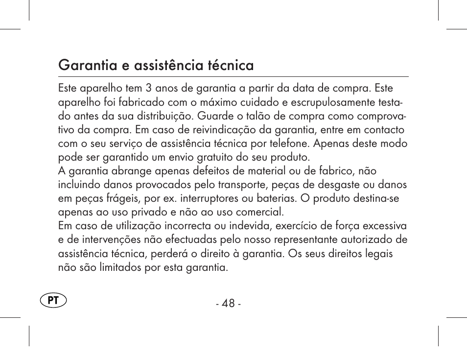 Garantia e assistência técnica | Aquapur KH1919 Lint Remover User Manual | Page 49 / 83