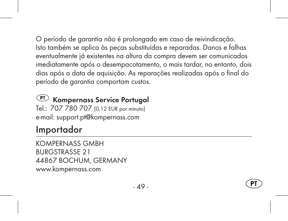 Importador | Aquapur KH1919 Lint Remover User Manual | Page 50 / 83
