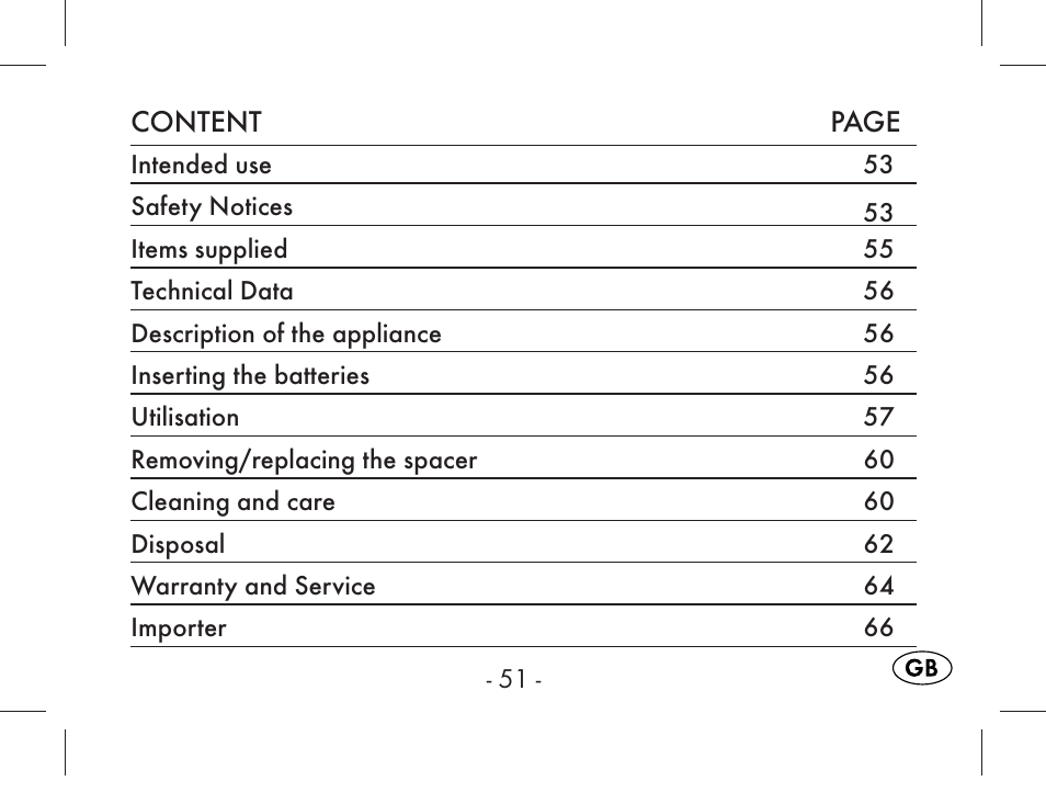 Content page | Aquapur KH1919 Lint Remover User Manual | Page 52 / 83