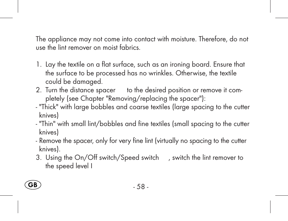 Aquapur KH1919 Lint Remover User Manual | Page 59 / 83