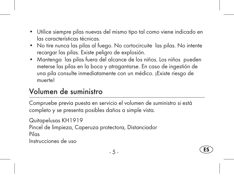 Volumen de suministro | Aquapur KH1919 Lint Remover User Manual | Page 6 / 83