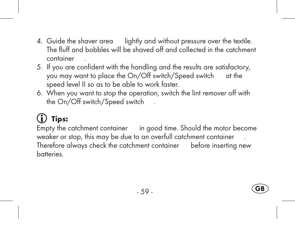 Aquapur KH1919 Lint Remover User Manual | Page 60 / 83