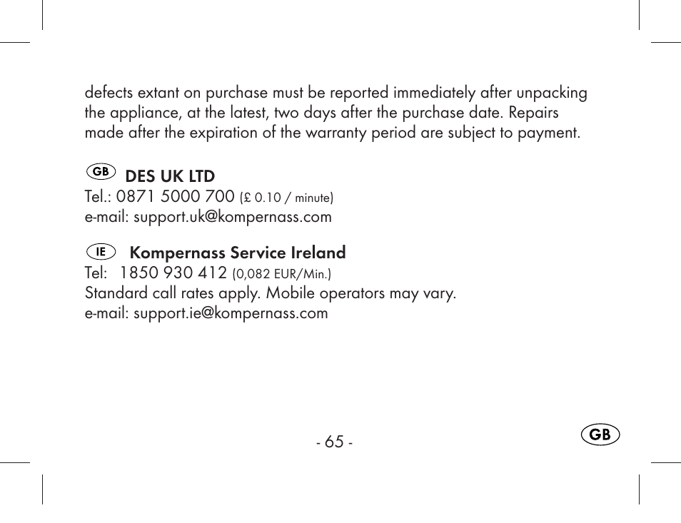 Aquapur KH1919 Lint Remover User Manual | Page 66 / 83