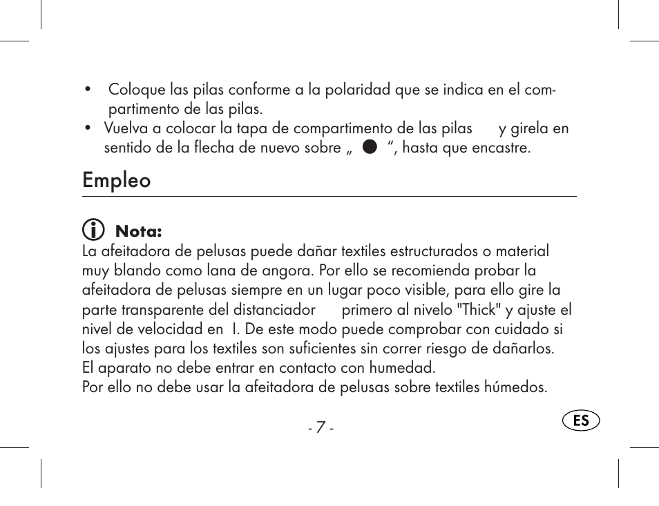 Empleo | Aquapur KH1919 Lint Remover User Manual | Page 8 / 83