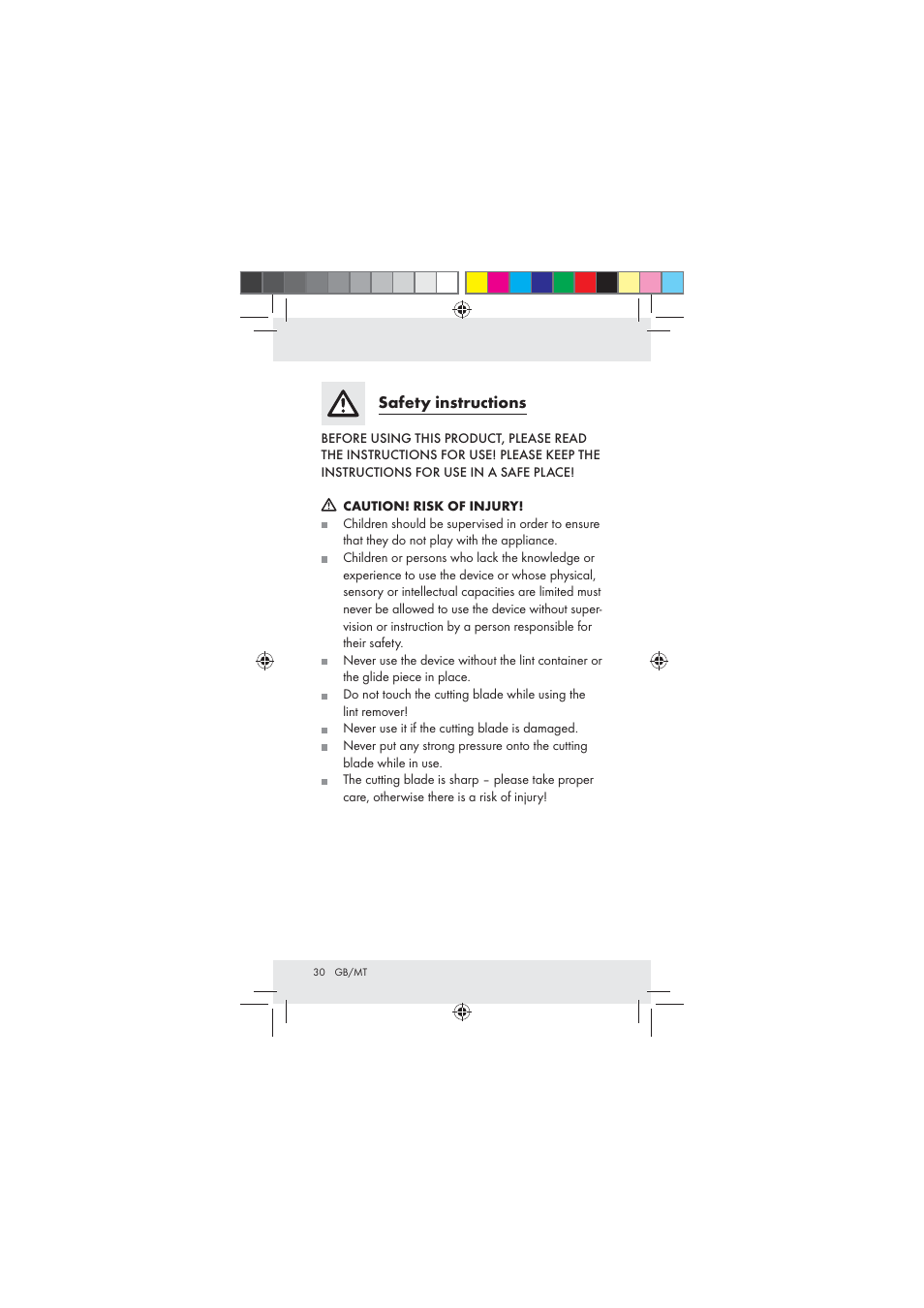 Aquapur Z31136 Lint Remover User Manual | Page 30 / 44