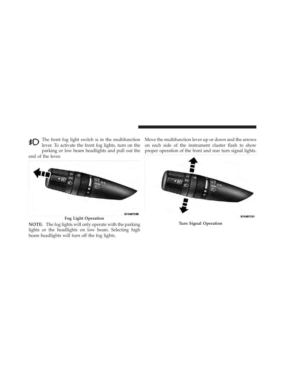 Front fog lights — if equipped, Turn signals | Dodge 2010 Nitro User Manual | Page 151 / 498