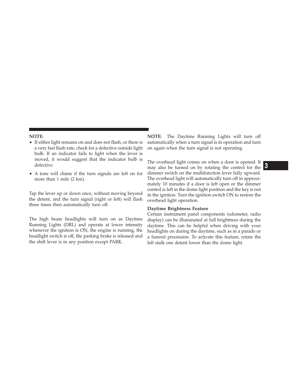 Lane change assist, Daytime running lights — if equipped, Interior lights | Dodge 2010 Nitro User Manual | Page 152 / 498