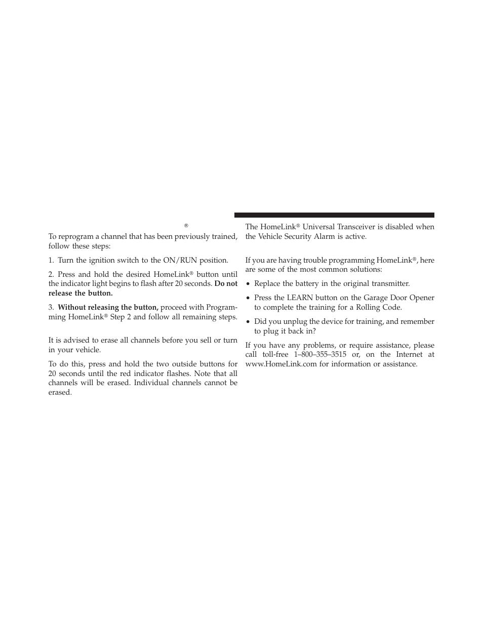 Reprogramming a single homelink button, Security, Troubleshooting tips | Reprogramming a single homelink, Button | Dodge 2010 Nitro User Manual | Page 171 / 498