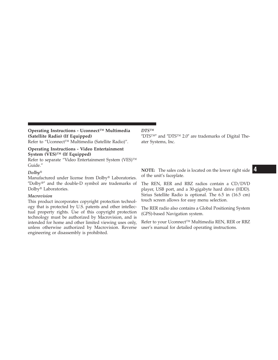 Media center 730n/430 (rer/ren/rbz) | Dodge 2010 Nitro User Manual | Page 238 / 498