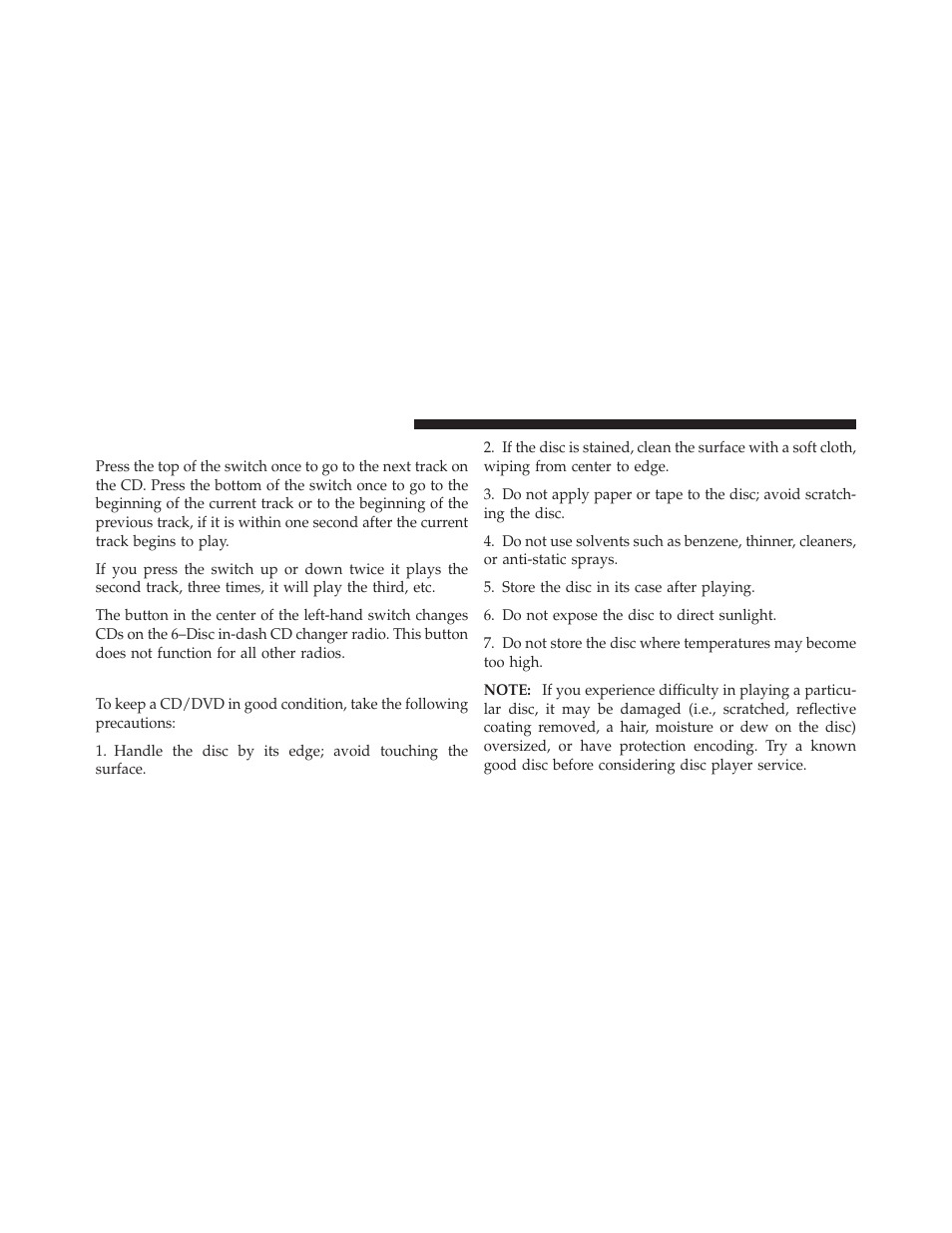 Cd player, Cd/dvd disc maintenance | Dodge 2010 Nitro User Manual | Page 275 / 498