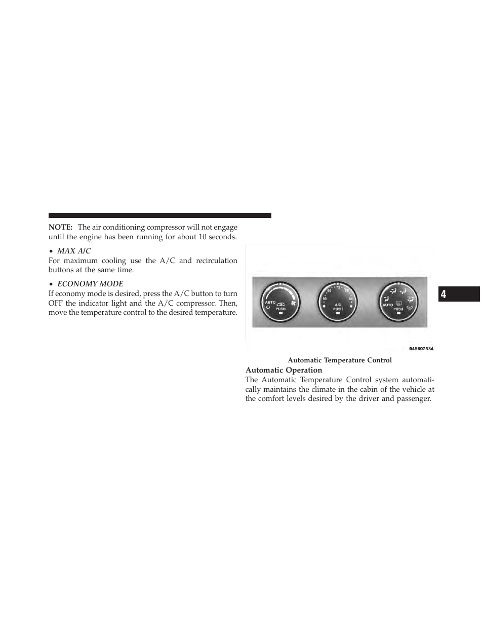 Automatic temperature control (atc) — if equipped, Automatic temperature control (atc) — if, Equipped | Dodge 2010 Nitro User Manual | Page 280 / 498