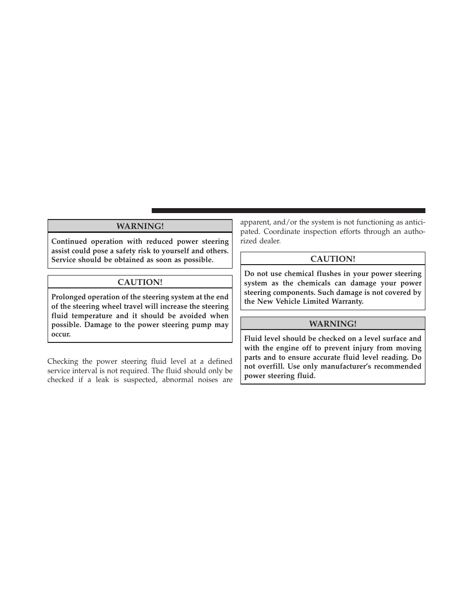 Power steering fluid check | Dodge 2010 Nitro User Manual | Page 317 / 498