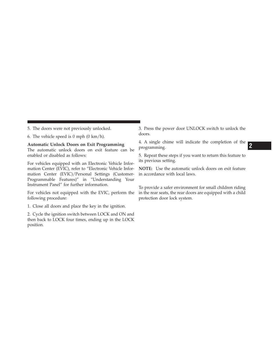 Child-protection door lock system (rear doors), Child-protection door lock system (rear, Doors) | Dodge 2010 Nitro User Manual | Page 32 / 498