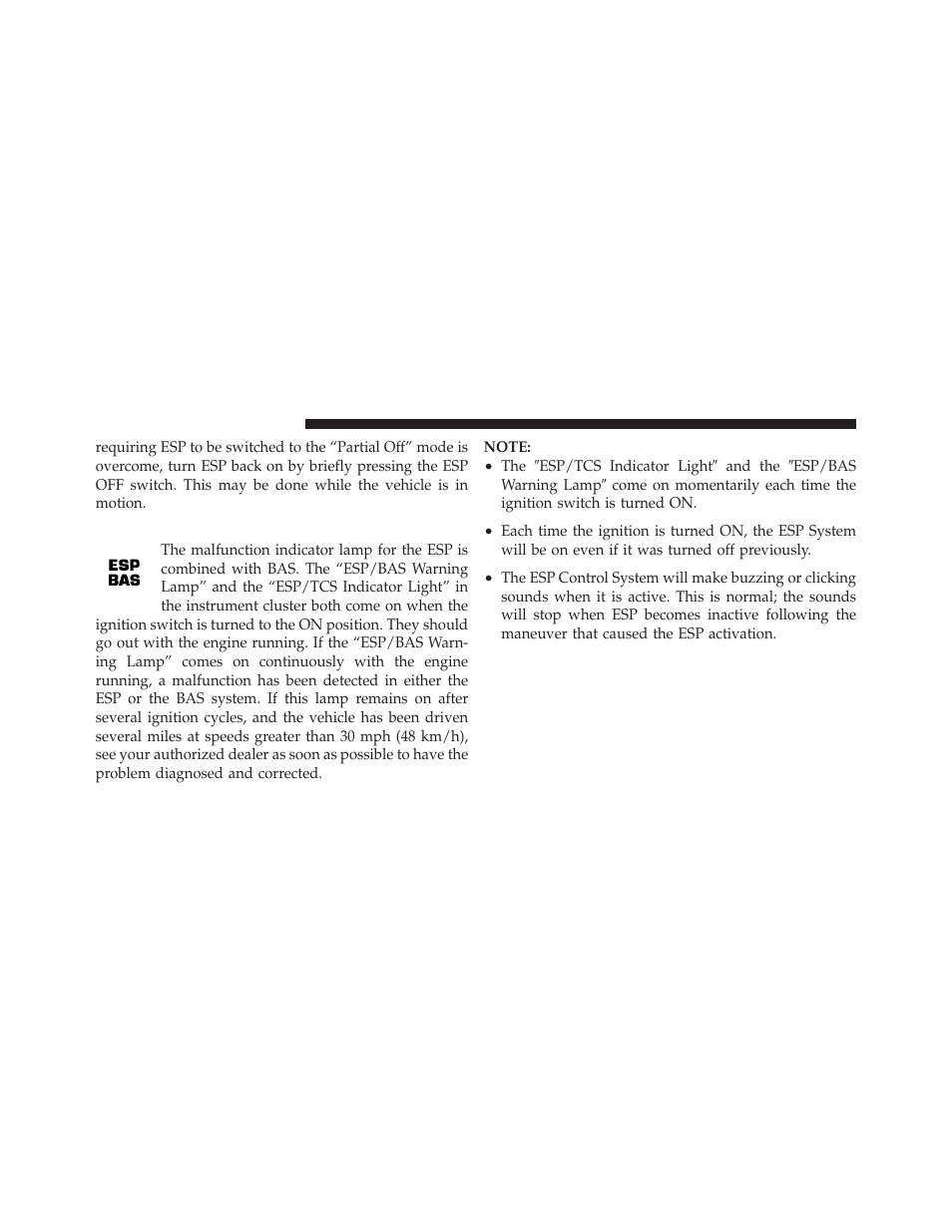 Esp/bas warning lamp | Dodge 2010 Nitro User Manual | Page 329 / 498