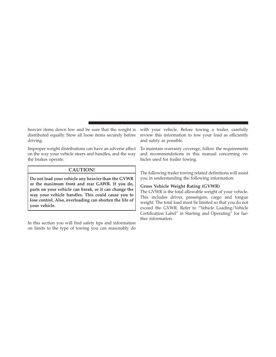 Trailer towing, Common towing definitions | Dodge 2010 Nitro User Manual | Page 369 / 498