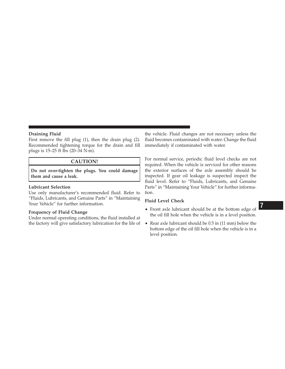 Front/rear axle fluid | Dodge 2010 Nitro User Manual | Page 428 / 498