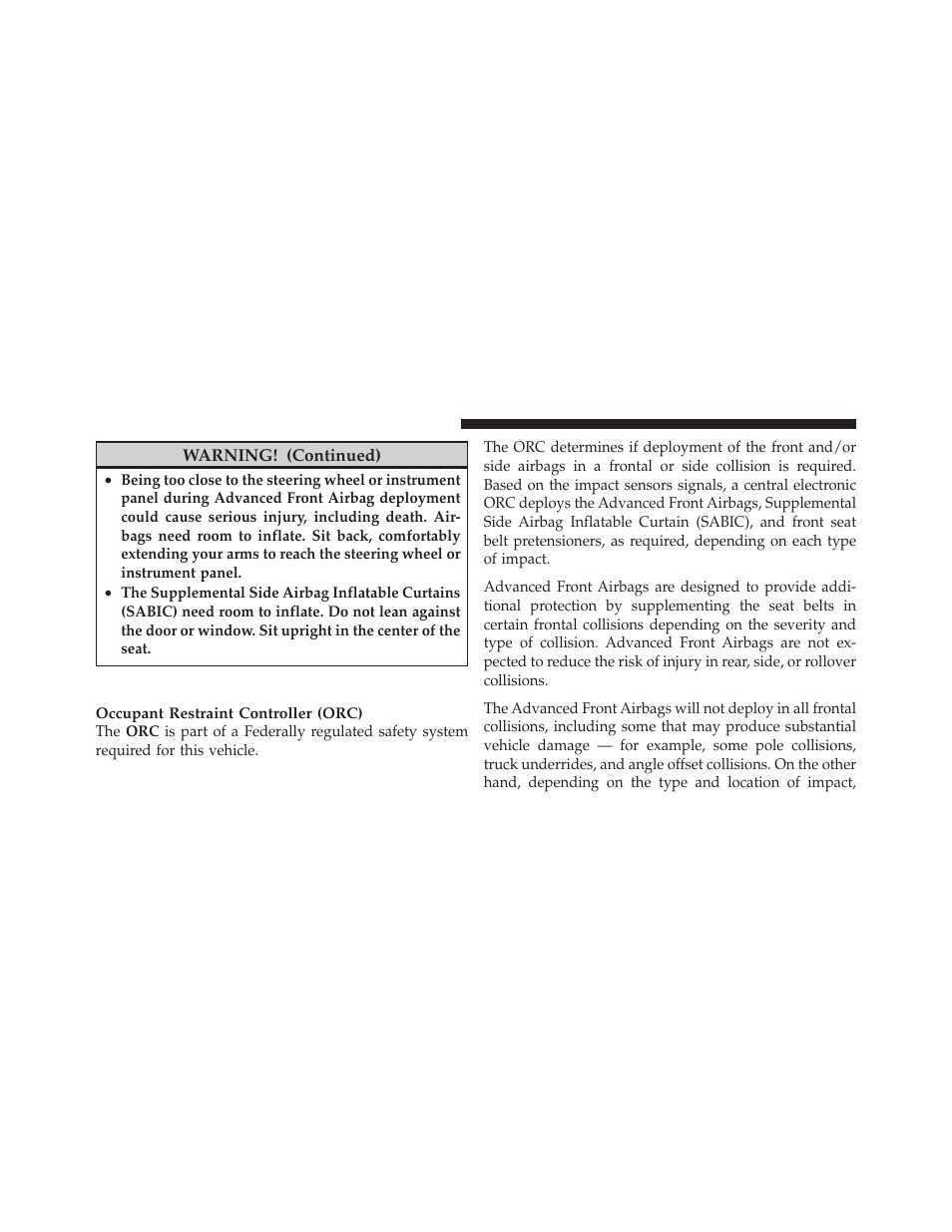 Airbag deployment sensors and controls | Dodge 2010 Nitro User Manual | Page 63 / 498