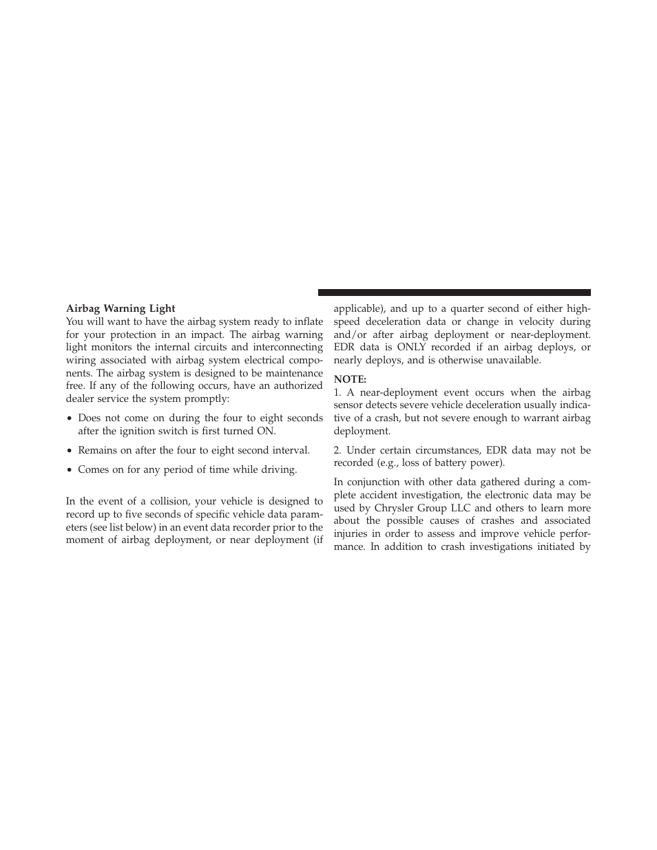 Event data recorder (edr) | Dodge 2010 Nitro User Manual | Page 75 / 498
