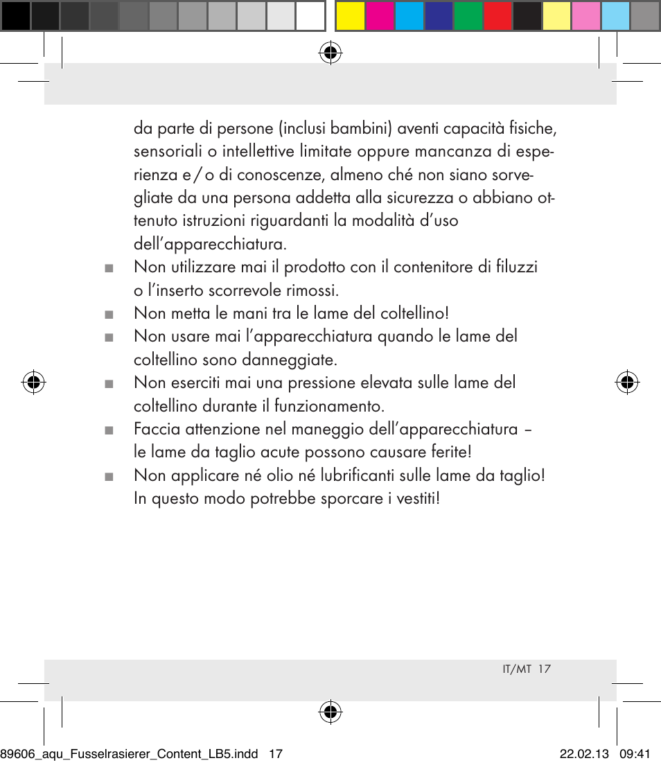 Aquapur H5773 Lint Remover User Manual | Page 17 / 50