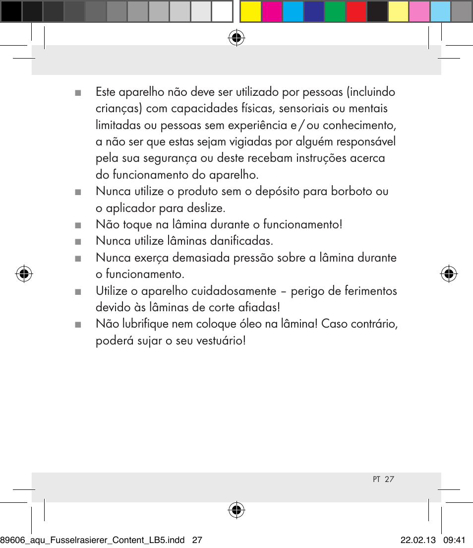 Aquapur H5773 Lint Remover User Manual | Page 27 / 50