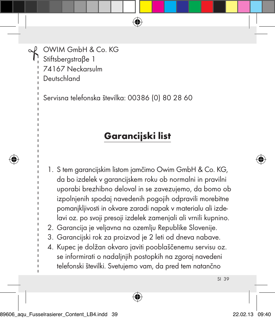 Garancijski list | Aquapur H5773 Lint Remover User Manual | Page 39 / 67