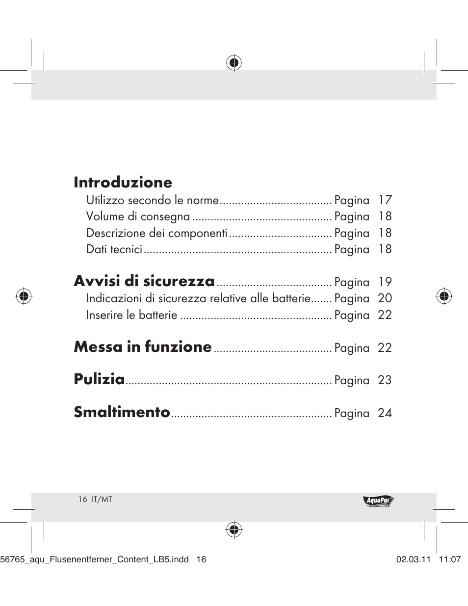 Introduzione, Avvisi di sicurezza, Messa in funzione | Pulizia, Smaltimento | Aquapur H5773 Lint Remover User Manual | Page 14 / 56