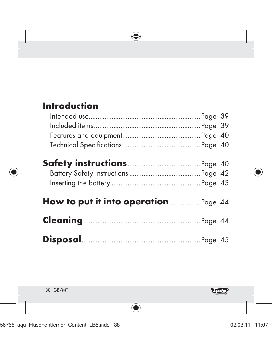 Introduction, Safety instructions, How to put it into operation | Cleaning, Disposal | Aquapur H5773 Lint Remover User Manual | Page 36 / 56