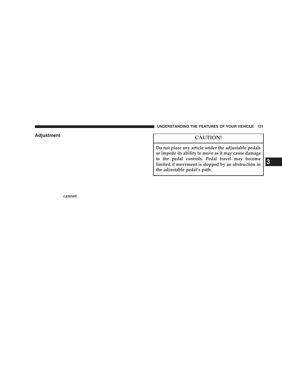 Adjustment | Dodge 2005 Durango User Manual | Page 131 / 416