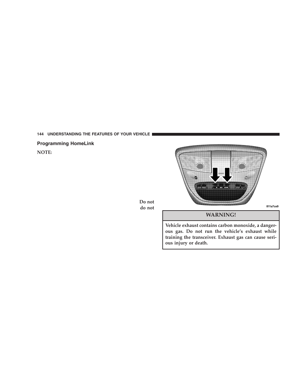 Programming homelink | Dodge 2005 Durango User Manual | Page 144 / 416