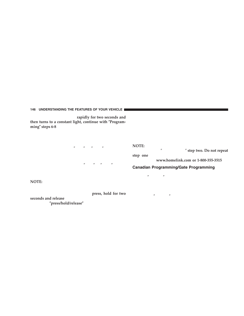 Canadian programming/gate programming | Dodge 2005 Durango User Manual | Page 146 / 416