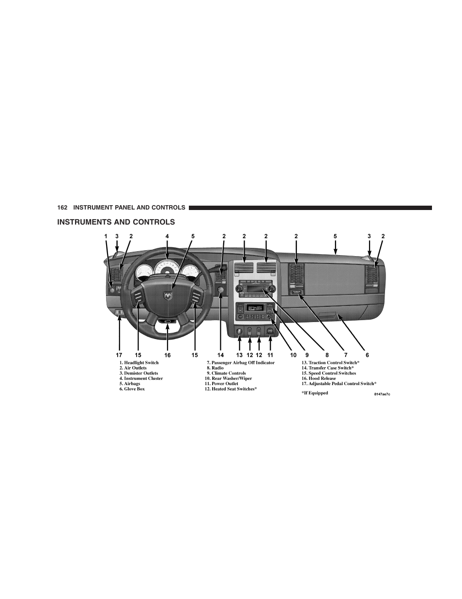 Instruments and controls | Dodge 2005 Durango User Manual | Page 162 / 416