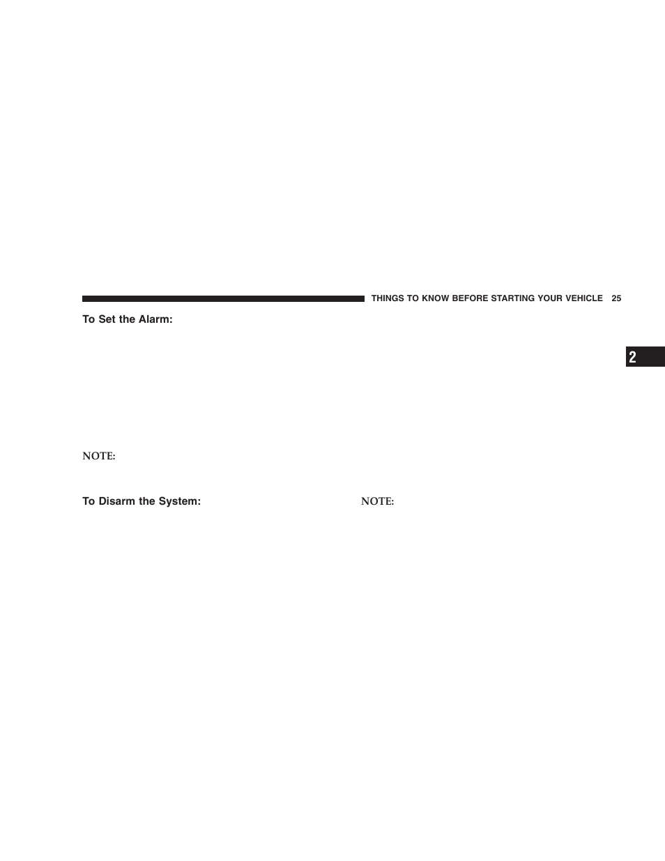 To set the alarm, To disarm the system | Dodge 2005 Durango User Manual | Page 25 / 416