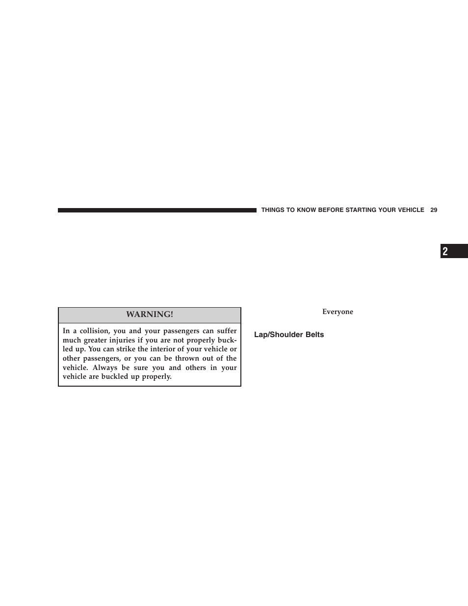 Lap/shoulder belts | Dodge 2005 Durango User Manual | Page 29 / 416