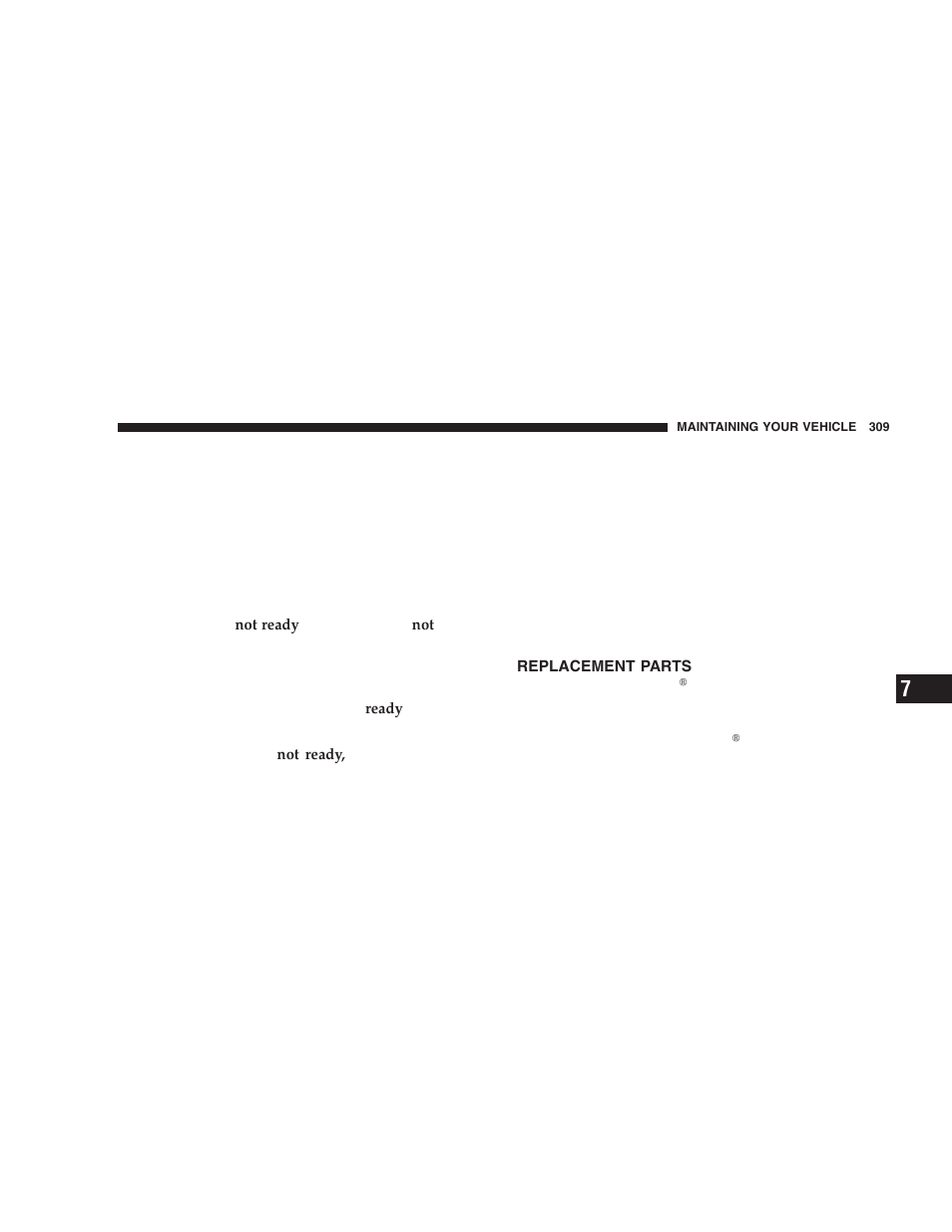 Replacement parts | Dodge 2005 Durango User Manual | Page 309 / 416