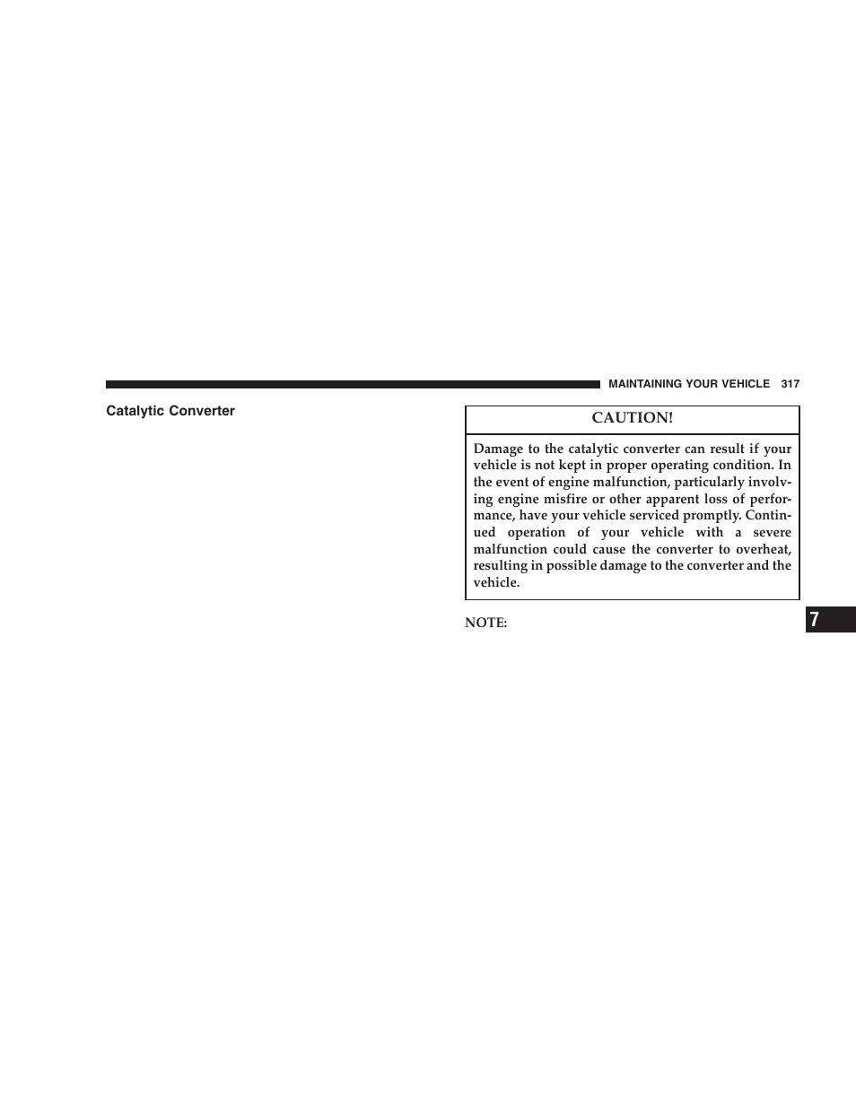 Catalytic converter | Dodge 2005 Durango User Manual | Page 317 / 416