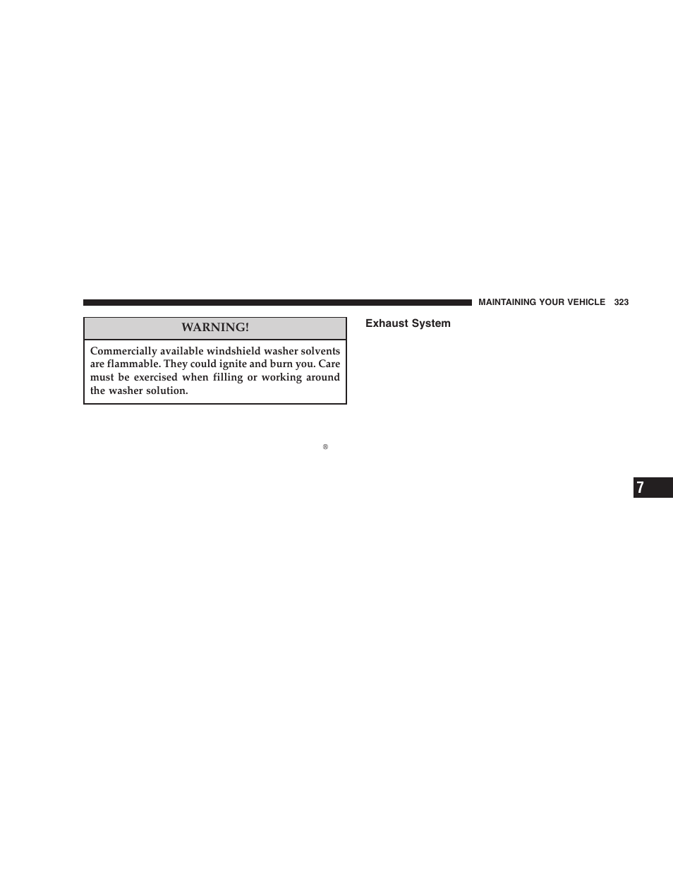 Exhaust system | Dodge 2005 Durango User Manual | Page 323 / 416