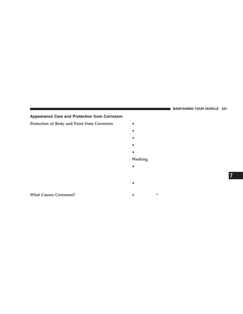 Appearance care and protection from, Corrosion | Dodge 2005 Durango User Manual | Page 337 / 416