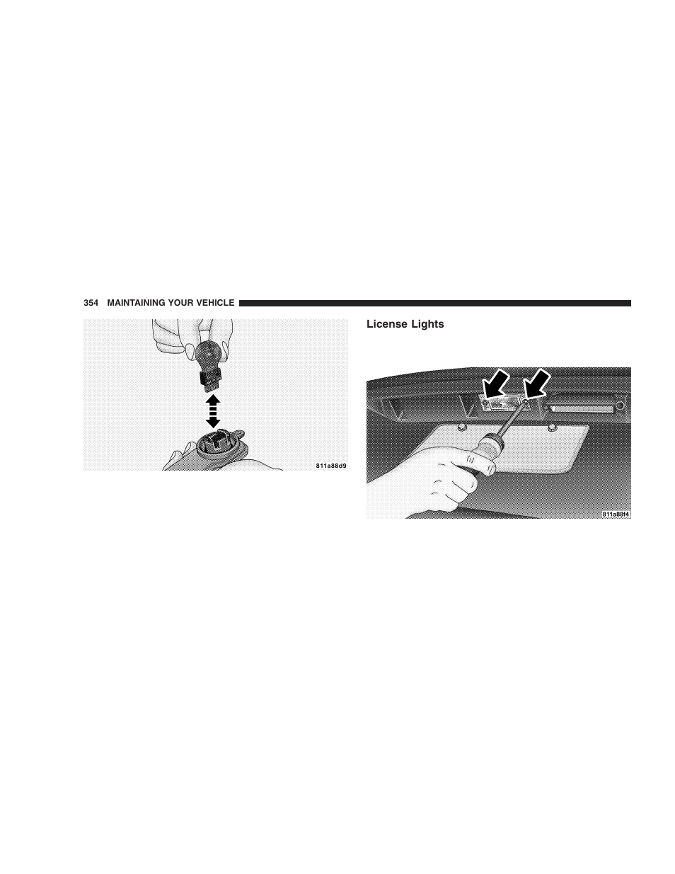 License lights | Dodge 2005 Durango User Manual | Page 354 / 416