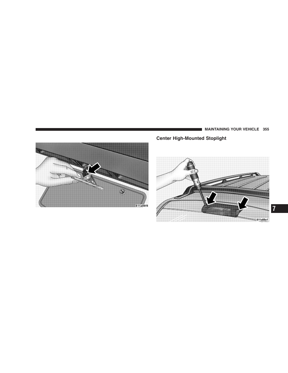 Center high-mounted stoplight | Dodge 2005 Durango User Manual | Page 355 / 416