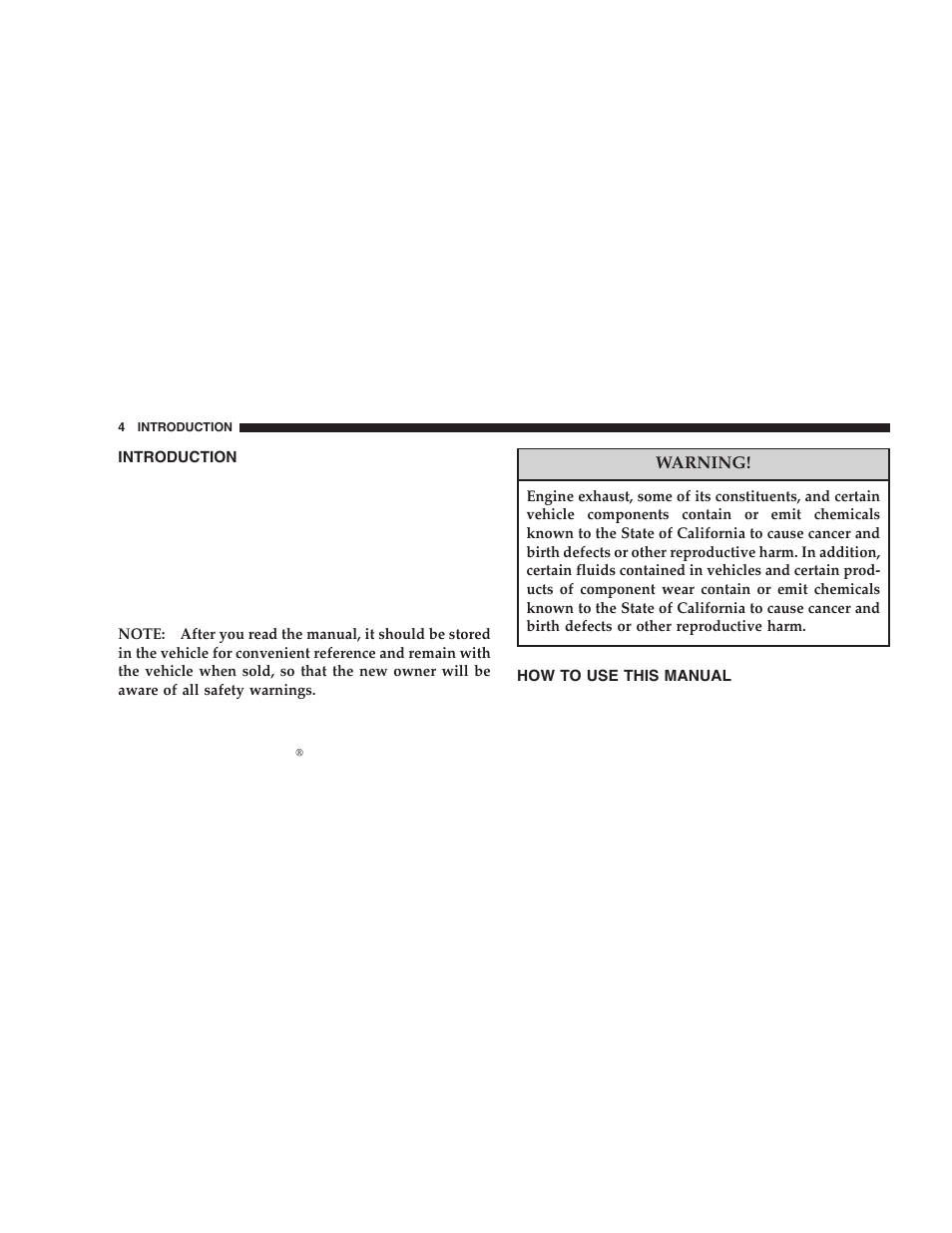 Introduction, How to use this manual | Dodge 2005 Durango User Manual | Page 4 / 416
