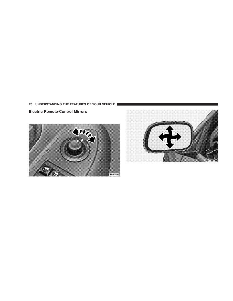 Electric remote-control mirrors | Dodge 2005 Durango User Manual | Page 76 / 416