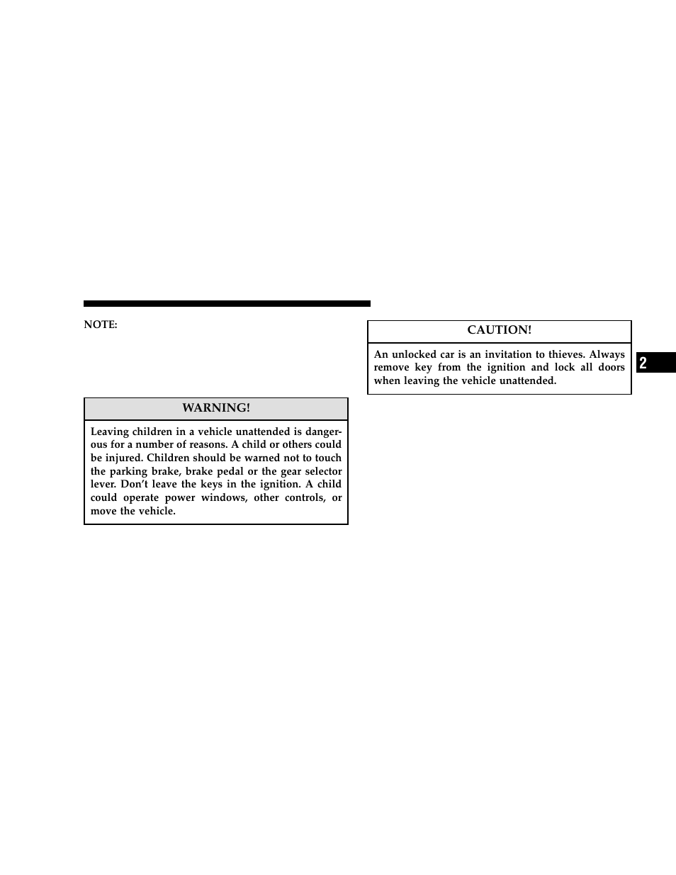 Key-in-ignition reminder, Sentry key | Dodge 2006 Grand Caravan User Manual | Page 13 / 504