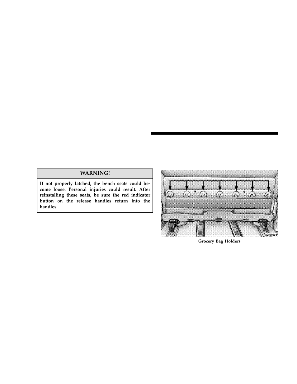 Plastic grocery bag retainer | Dodge 2006 Grand Caravan User Manual | Page 136 / 504
