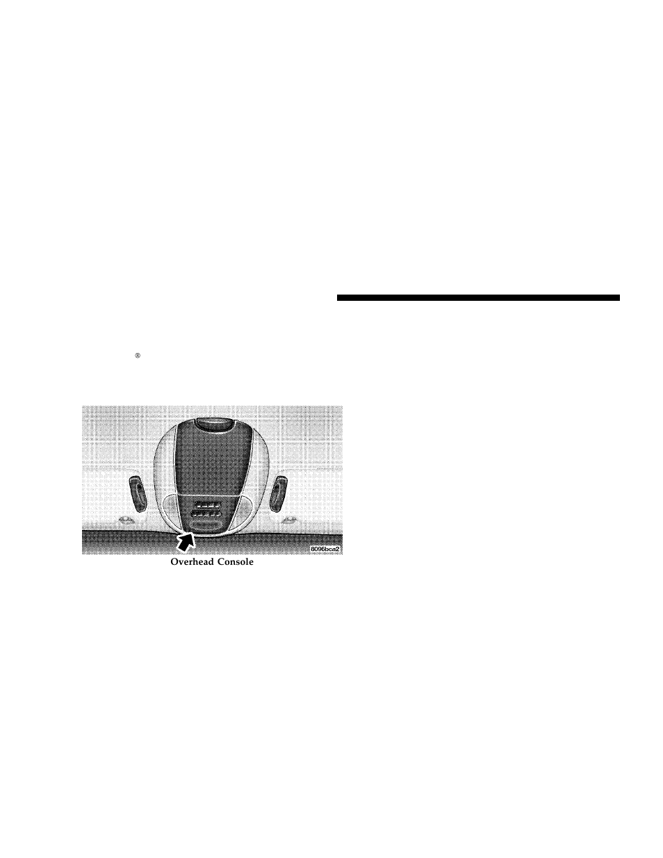 Overhead console — if equipped, Courtesy/reading lights | Dodge 2006 Grand Caravan User Manual | Page 158 / 504