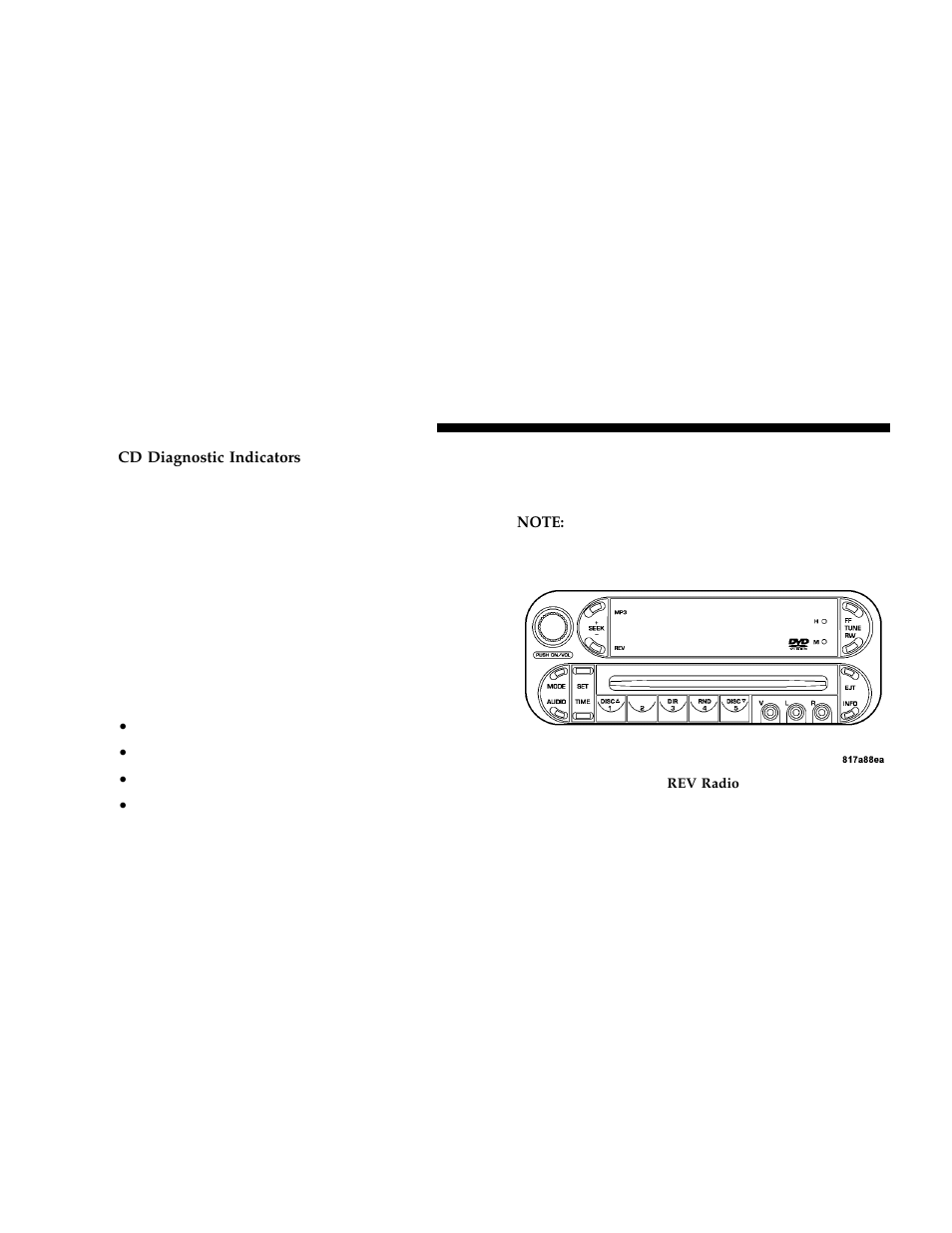 Sales code rev am & fm stereo radio with, Cd player and cd/dvd changer controls | Dodge 2006 Grand Caravan User Manual | Page 224 / 504