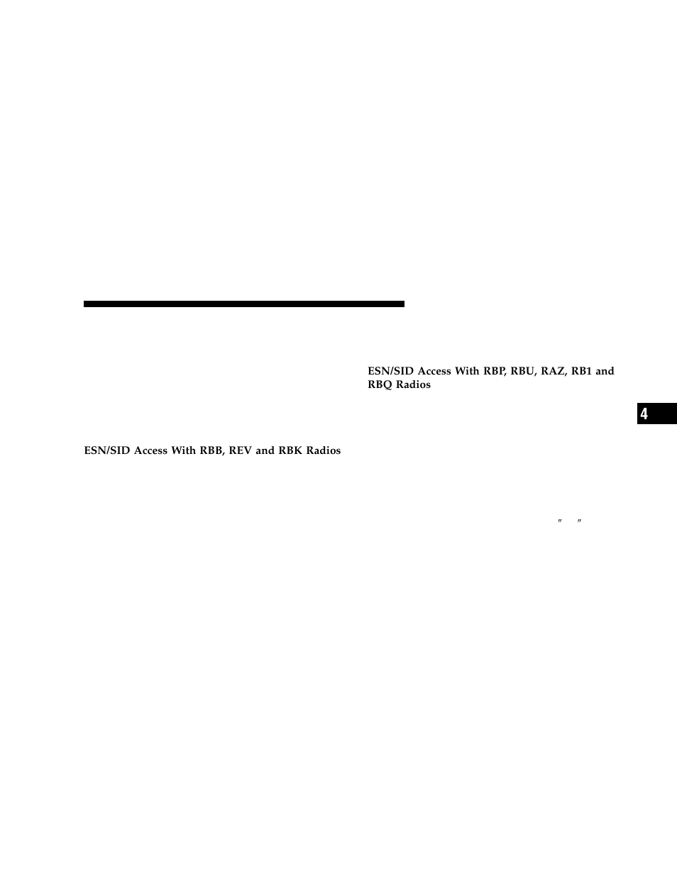 Electronic serial number/sirius identification, Number (ens/sid), Selecting satellite mode in rbb, rev and | Rbk radios | Dodge 2006 Grand Caravan User Manual | Page 267 / 504