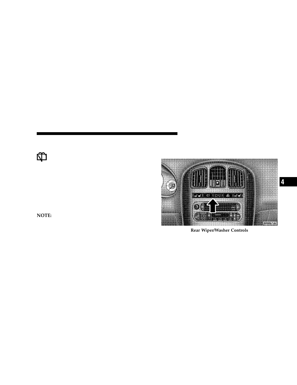 Rear washer operation, Manual temperature control only | Dodge 2006 Grand Caravan User Manual | Page 297 / 504